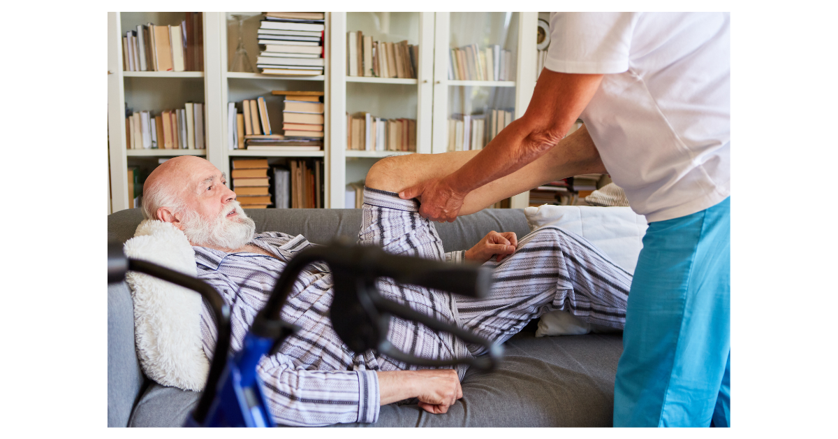 Parkinson’s physiotherapy at home in Lancashire with physiotherapist supporting patient exercises.